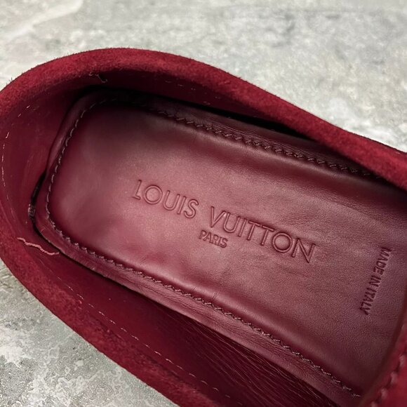 Louis Vuitton Monte Carlo Moccasins Red Suede 7.5 LV or 8.5 US or 41.5 EUR - Picture 12 of 13